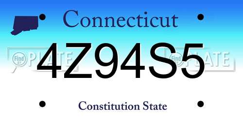 4Z94S5 Connecticut License Plate