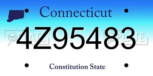 4Z95483 Connecticut License Plate