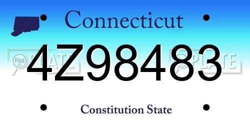 4Z98483 Connecticut License Plate
