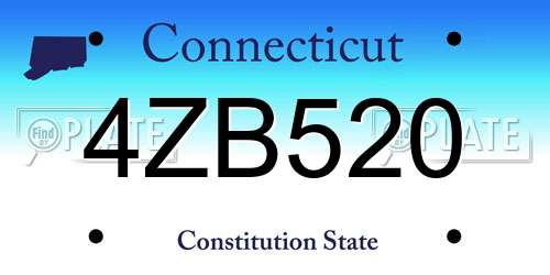 4ZB520 Connecticut License Plate