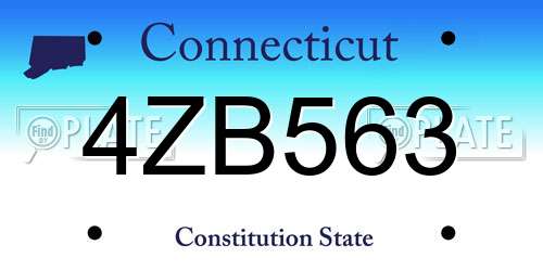 4ZB563 Connecticut License Plate