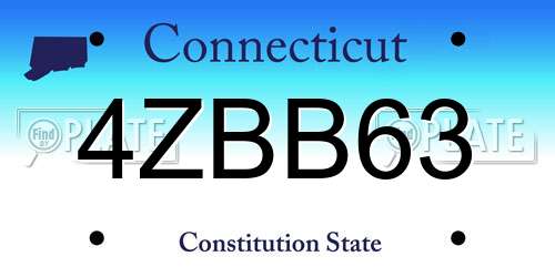 4ZBB63 Connecticut License Plate