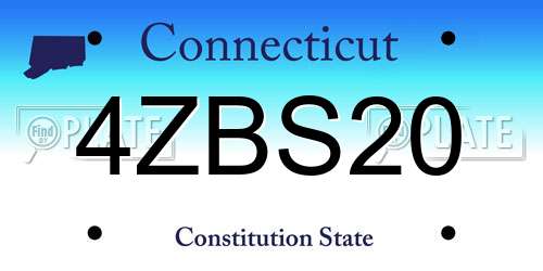 4ZBS20 Connecticut License Plate