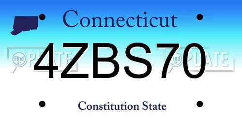 4ZBS70 Connecticut License Plate