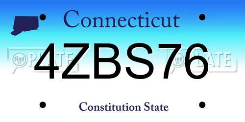 4ZBS76 Connecticut License Plate