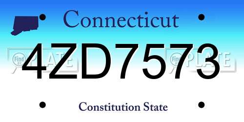 4ZD7573 Connecticut License Plate
