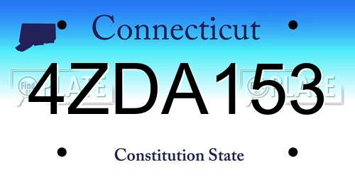 4ZDA153 Connecticut License Plate