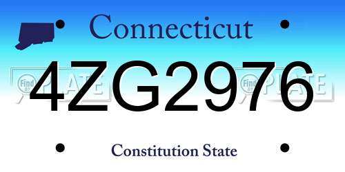 4ZG2976 Connecticut License Plate