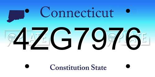 4ZG7976 Connecticut License Plate