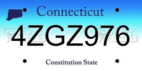 4ZGZ976 Connecticut License Plate