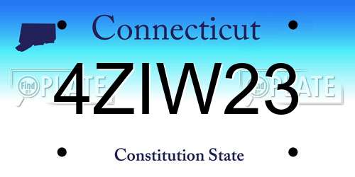 4ZIW23 Connecticut License Plate