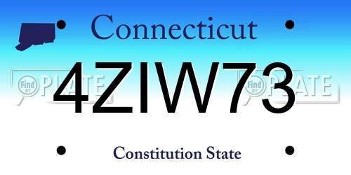 4ZIW73 Connecticut License Plate