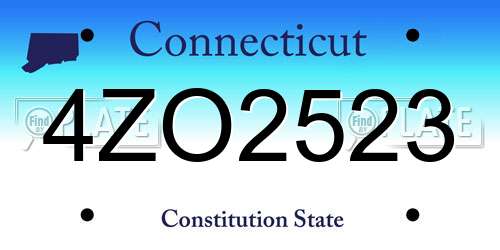 4ZO2523 Connecticut License Plate