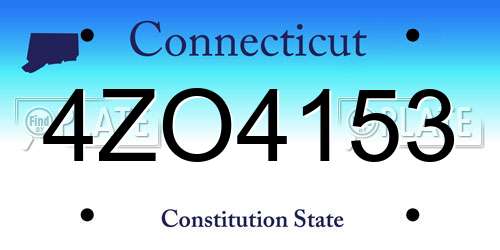 4ZO4153 Connecticut License Plate