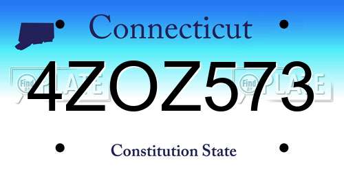 4ZOZ573 Connecticut License Plate
