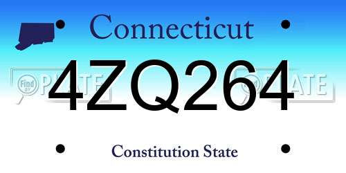 4ZQ264 Connecticut License Plate