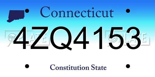 4ZQ4153 Connecticut License Plate