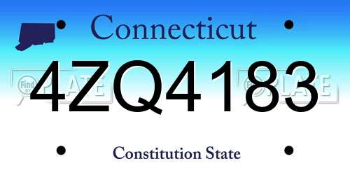 4ZQ4183 Connecticut License Plate