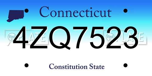 4ZQ7523 Connecticut License Plate