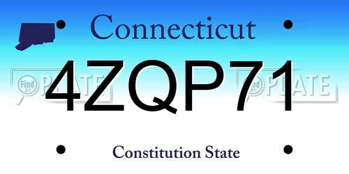 4ZQP71 Connecticut License Plate