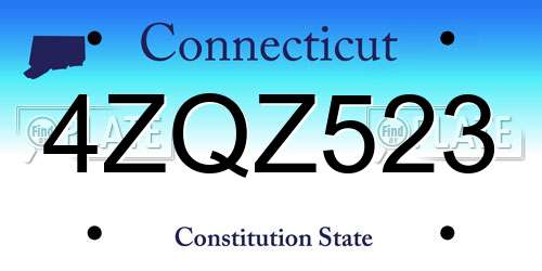 4ZQZ523 Connecticut License Plate