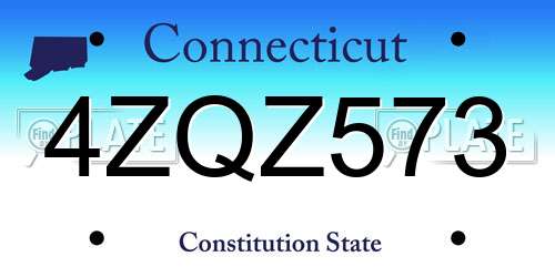 4ZQZ573 Connecticut License Plate