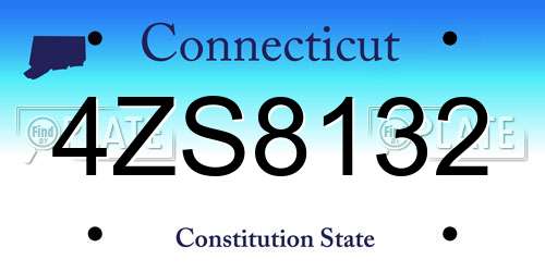 4ZS8132 Connecticut License Plate