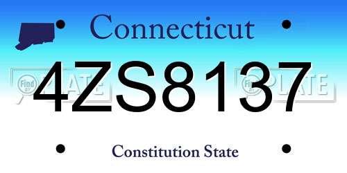 4ZS8137 Connecticut License Plate
