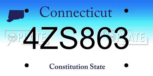 4ZS863 Connecticut License Plate