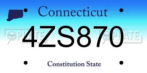 4ZS870 Connecticut License Plate
