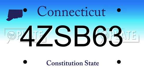 4ZSB63 Connecticut License Plate