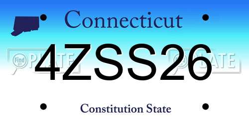 4ZSS26 Connecticut License Plate