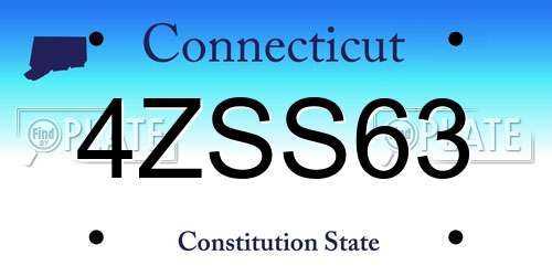 4ZSS63 Connecticut License Plate