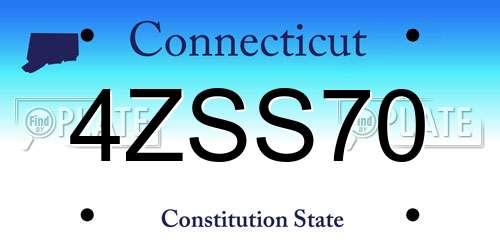 4ZSS70 Connecticut License Plate