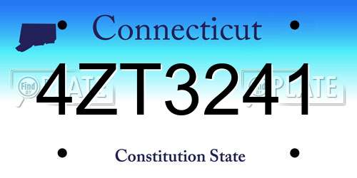 4ZT3241 Connecticut License Plate