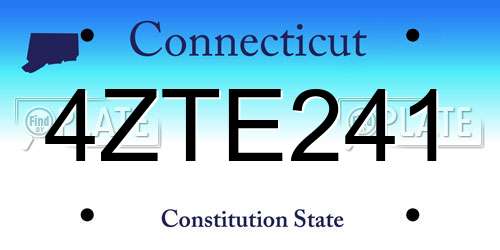 4ZTE241 Connecticut License Plate