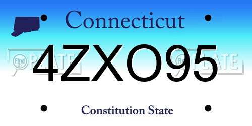 4ZXO95 Connecticut License Plate