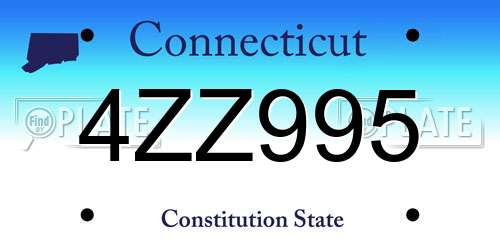 4ZZ995 Connecticut License Plate