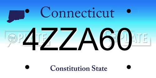 4ZZA60 Connecticut License Plate