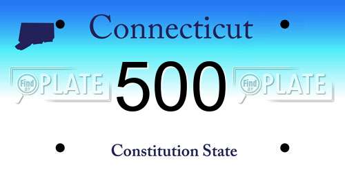500 Connecticut License Plate