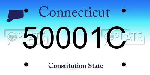 50001C Connecticut License Plate
