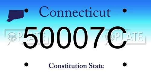 50007C Connecticut License Plate