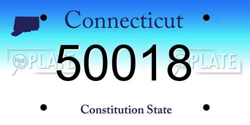 50018 Connecticut License Plate
