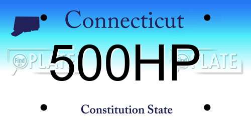 500HP Connecticut License Plate