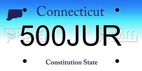 500JUR Connecticut License Plate