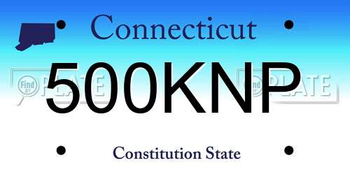 500KNP Connecticut License Plate
