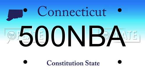 500NBA Connecticut License Plate