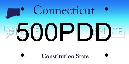 500PDD Connecticut License Plate