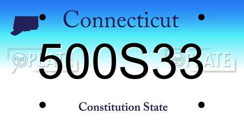 500S33 Connecticut License Plate