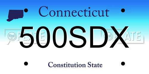 500SDX Connecticut License Plate